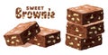 Vector chocolate brownies Royalty Free Stock Photo