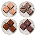 Vector chocolate brownies on plate Royalty Free Stock Photo