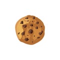 Vector Chocolate Chip Cookie isolated on White Background, Illustration Template. Royalty Free Stock Photo