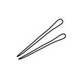 Vector chopsticks with a black line.Simple food and cooking illustration