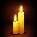 Vector christian background with burning dinner candles Royalty Free Stock Photo