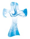 Vector christian cross isolated with dove. Religious sign - multiple exposure Royalty Free Stock Photo