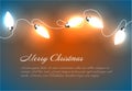 Vector Christmas background with chain lights Royalty Free Stock Photo