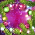 Vector Christmas background with glowing garland