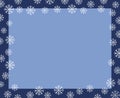 Vector christmas border dark blue frame covered by white snow fl Royalty Free Stock Photo