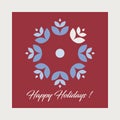 Vector Christmas card. Holiday greetings card - all elements isolated and easy to use. Royalty Free Stock Photo