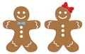 Vector christmas cartoon of gingerbread man cookie Royalty Free Stock Photo