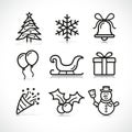 Vector christmas celebration icons set Royalty Free Stock Photo