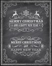 Vector Christmas Chalkboard Greeting Card