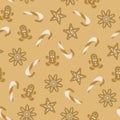 Vector Christmas Cookies seamless repeat pattern background design Royalty Free Stock Photo