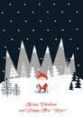 Christmas decoration Santa in winter forest Royalty Free Stock Photo