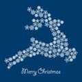 Vector christmas deer silhouette with snowflake and star