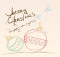 Vector Christmas doodle ball background. Royalty Free Stock Photo