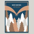 Vector Christmas fir forest, Bethlehem night card