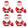 Vector christmas flat santa claus