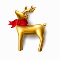 Vector christmas golden reindeer on purple frame