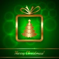 Vector Christmas Greeting Card with Gift