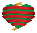 Vector christmas heart banner ribbon