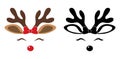 Vector christmas icon set of red nosed reindeer Royalty Free Stock Photo