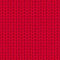 Vector Christmas knitted seamless pattern. Red knit texture. Knitted wool fabric texture for background, wrapping paper Royalty Free Stock Photo