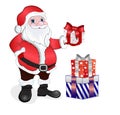 Vector Christmas and Merry Santa Claus with presents Royalty Free Stock Photo