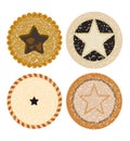 vector Christmas mince pie set