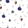 Vector christmas minimal pattern. Winter essentials repeat for wrapping paper, christmas decor,cute decoration duudle elements