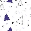 Vector christmas minimal pattern. Winter essentials repeat for wrapping paper, christmas decor,cute decoration duudle elements