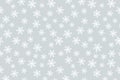 Vector Christmas, new year, gray holidays snowflakes pattern horizontal background. Winter hand drawn texture for print Royalty Free Stock Photo