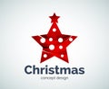 Vector Christmas or New Year star decoration logo template