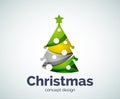 Vector Christmas or New Year tree logo template Royalty Free Stock Photo