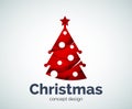Vector Christmas or New Year tree logo template Royalty Free Stock Photo