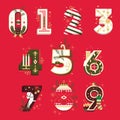 Vector Christmas Numbers , vector illustration set