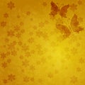 Vector Christmas old paper with snowflakes and butterflies Royalty Free Stock Photo