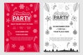 Set of Christmas Party Template on Red and White Color Background Royalty Free Stock Photo
