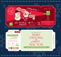 Vector Christmas Party Ticket Card Design Template