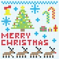 Vector Christmas pixel art