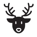 Vector Christmas reindeer icon.