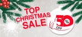 Vector christmas sale banner. Illustration for use website, brochure, flyer, poster and banner. Business background with 50 disco Royalty Free Stock Photo