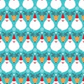Vector Christmas santa claus and deer seamless pattern Royalty Free Stock Photo