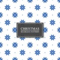 Vector christmas seamless geometric pattern with star snowflakes - festive design. White holiday background with blue Royalty Free Stock Photo