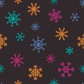 Vector Christmas seamless pattern with abstract snowflakes Royalty Free Stock Photo