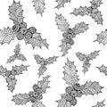 Vector Christmas seamless pattern with hand drawn omela illustrations