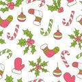 Vector Christmas seamless pattern Royalty Free Stock Photo