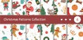 Vector Christmas seamless patterns collection. Royalty Free Stock Photo