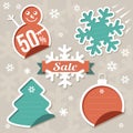 Vector Christmas Sticker Tags - Sale