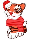 Vector of Christmas Tiger