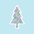 Vector Christmas tree ABC logo icon Royalty Free Stock Photo