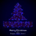 Vector christmas tree from digital electronic circuit Royalty Free Stock Photo