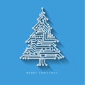 Vector christmas tree from digital electronic circuit Royalty Free Stock Photo